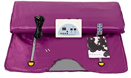 Infrarot Saunadecke, 650W Fern-Infrarot-Sauna 180x80cm Decke Saunasack Körper Shaper Decke, 2 Zone Controller Professionelle Detox-Therapie Anti Aging Beauty Machine für den Einsatz in Schönheitssalo