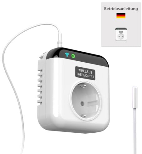 DewinLVD Smart Life Steckdose,230V Programmierbare Intelligente WLAN-Thermostatsteckdose,WiFi-Thermostatsteckdose mit Sensor 15A APP Control,Kompatibel mit Alexa und Google Assist