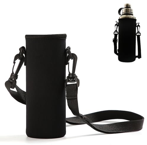 Sac Isotherme Bouteille Porte Bouteille Isotherme avec Bandoulière Réglable Housse Gourde Isotherme Porte-Bouteille en Néoprène 1500ML Housse Bouteille d'eau pour Alpinisme Randonnée Vélo