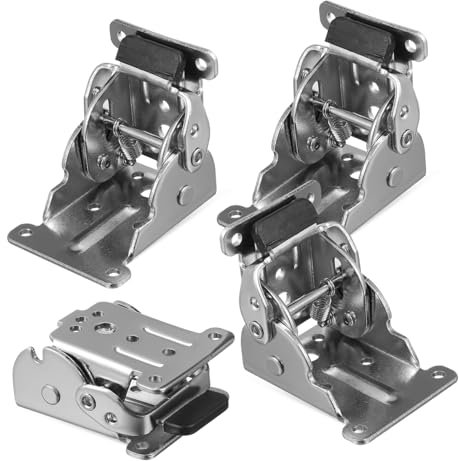 DDNGEJ Supports pliants, charnières autobloquantes, 4 pièces, charnières en Acier Robuste pour Table et lit, Pliage précis à 90 degrés