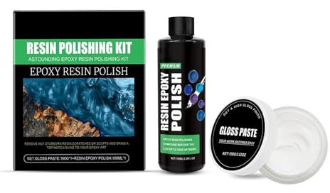 Epoxidharz-Polierset, Polierpaste zum Entfernen von Epoxidharz, zum Entfernen von Kratzern, Schleifen und Polieren für Epoxidharz, Schmuck, Metall und Stein-Arbeitsplatten