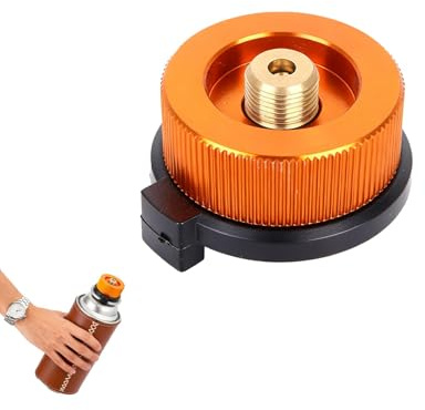 Pevlkawr Gaskartuschenadapter, 1 Stück, Adapter für Gaskartuschen, Camping-Konverter für Gasflaschen, Outdoor-Düse, für Campingkocher, Aktivitäten im Freien