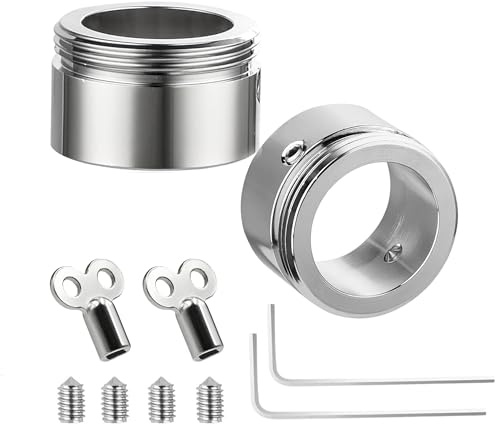 Lot de 2 Adaptateur de vanne de chauffage en acier inoxydable, 2 adaptateurs de tête thermostatique avec rayures, vanne de radiateur RA vers M30 x 1,5 avec clé hexagonaleet (Sans rayures)