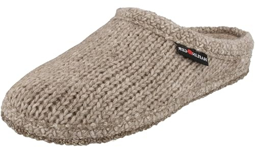 HAFLINGER Damen Hausschuh Strick lose Einlagen Walktoffel De Punto 611112, Größe:41 EU, Farbe:Beige