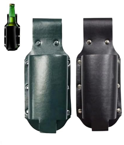Leder Biergürtel, Bierhalter Gürtel, Biergürtel Herren, Bierhalter Bierholster, Lustige Bier Geschenke für Männer Bruder Herren Geburtstag Vatertag Weihnachten Biertrinker/Liebhaber, 2 Stück