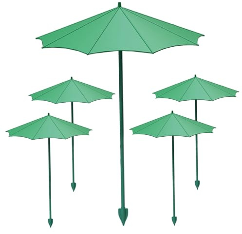 Garten-Pflanzenschirm, 5er-Pack, 44 cm Höhe, Sonnenschutz-Pflanzenschirm für Pflanzen im Freien mit Fiberglas-Erdankern, einfach aufzubauender Schattenschutz für den Garten