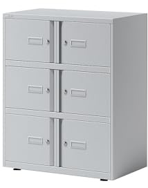 BISLEY Office Lodge Essentials, 6 Türen: 4X H 267 und 2X H 304 mm, Metall, 645 Lichtgrau, 47 x 80 x 100 cm