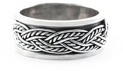 Windalf Wikinger Drehring ALDUR h: 0.8 cm Freundschaftsring 925 Sterlingsilber (Silber, 70 (22.3))