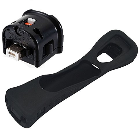 Wii motion plus pour manette Wiimote Nintendo Wii + housse silicone - Noir