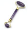 Gesichtsroller, geschweißter Amethyst Jade, doppelter Nackenheilung, schlankes Massagegerät, Anti-Aging Jade Roller, Gesichtsmassagewerkzeug, 100% Jade Massagegerät für Gesicht