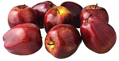 JEDFORE Lot de 8 Pommes Rouges artificielles réalistes pour la Maison, la Cuisine, la décoration de fête de Mariage