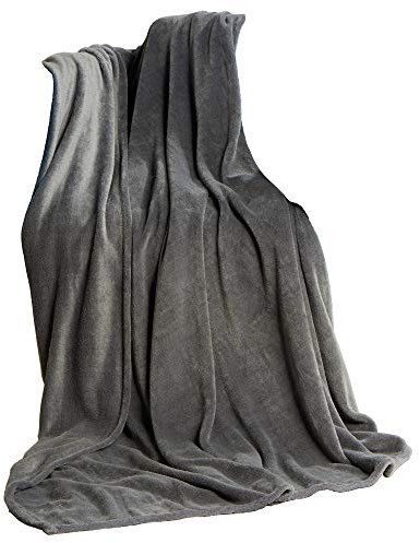 CelinaTex Flauschige XL Kuscheldecke 220 x 240 cm grau Decke Sofa Wohndecke weich Soft Mikrofaser Fleece Oeko-TEX TV-Decke