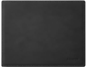 eglooh - Mercurio - Mauspad aus Leder Schwarz cm 25x20 - Mousepad für Schreibtisch und Büro, handwerkliche Nähte und Rutschfester Boden - Made in Italy
