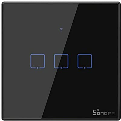 Sonoff TX T3 T2 Interrupteur mural intelligent sans fil Wi-Fi 433 RF Télécommande minuterie compatible avec Alexa Echo, Google Home Nest Alexa Echo, Google Home e Google Nest (TX T3-EU-1C)