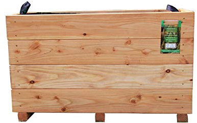 HOQ Pflanzkasten 80x36x52cm aus Lärche gebürstet mit Vlies und Griffen