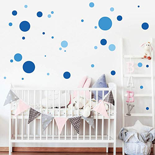 Wandtattoo 40 Kreise in kräftig Pastellfarben Dekokreise/blau