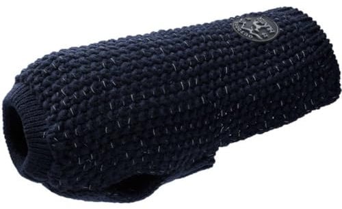 HUNTER Hundepullover FINJA, Farbe: dunkelblau, Warmer Strickpullover für kalte Tage, reflektierendes Garn für mehr Sichtbarkeit, weich & elastisch, komfortabel, waschbar bei 30°C, Größe: 65