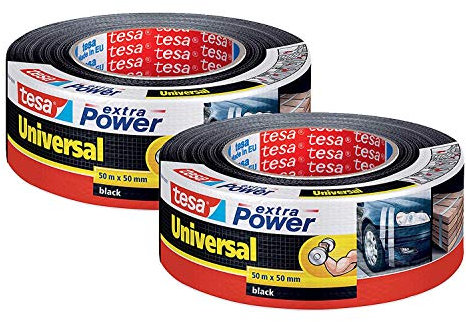tesa extra Power Universal Gewebeband - Schwarz - 50 m x 50 mm (2x)