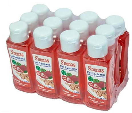 Gel Sanitario S´nonas Aromas 100 ml. Aroma Fresa. Pack 12 Uds