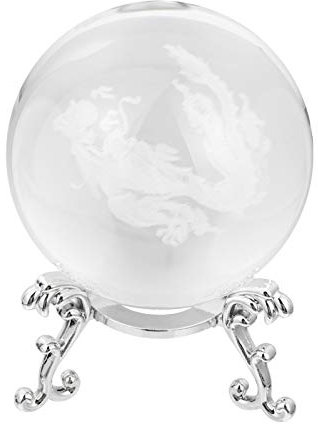 BESPORTBLE Healing Kristall Edelstein Ball Dragon Kugel Skulptur Figurine mit Stand für Bauernhaus Hause Büro Meditation Ball Ornamente