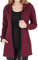 Tuopuda Donna Felpe con Cappuccio Giacca Elegante Scollo a V Top Manica Lunga Cardigan Felpe con Zip 2 Tasche Autunno Invernali Sweatshirt Cappotto Eleganti Pullover Hoodie Jumper, Vino Rosso, XL