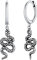 FOCALOOK Damen 925 Sterling Silber Baumeln Ohrringe 9mm kleine Creolen mit Schlange Charm Street Style Ohrringe Ohrschmuck Accessoire für Frauen