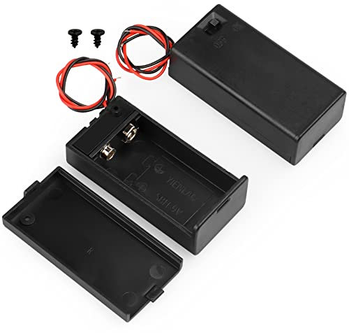 VWEICYY 2PACK 9V Battery Holder,9V Battery Holder with Switch,9 Volt Battery Holder with Leads，Widely Used in Student Experiments,LED Strips or Other Devices with 9V Batteries (2 Pack)
