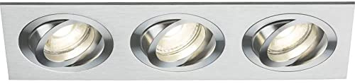 Knightsbridge GU10 Ambar Tri Tilt Square Downlight Brushed Chrome