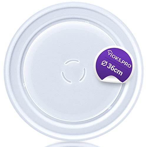 Vioks.pro Mikrowelle Drehteller Ersatz für Whirlpool 481946678348 Ø360mm Ersatz Drehteller für Mikrowelle Teller Glas Universal Mikrowelle Zubehör
