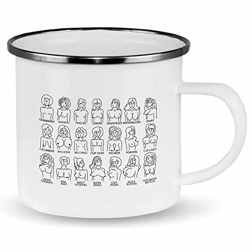 wowshirt Emallie Tasse Busen Titten Brüste Brustformen Brusttypen, Farbe:White Metal