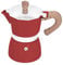 Caffettiera 3 Tazze Colorata, Caffettiera da Piano Cottura in Alluminio con Coperchio e Manico Anti Scottatura, Classica Caffettiera Non Adatta a Induzione (Rosso)