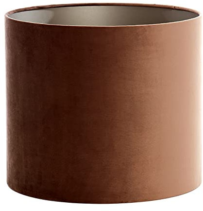 Lampenschirm Zylinder in Velours Schoko Braun für Tischleuchte Tischlampe 35-35-30