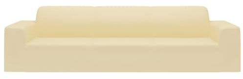 vidaXL Stretch Sofahusse 4-Sitzer Creme Polyester-Jersey