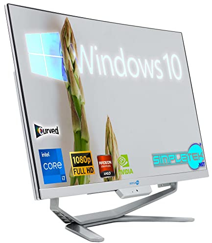 SIMPLETEK - All-in-One-PC mit 24 Zoll Core i7 Bis 3,9 GHz Grafikkarte nVidia GT730 4GB Windows 10 | 16GB RAM SSD 960GB