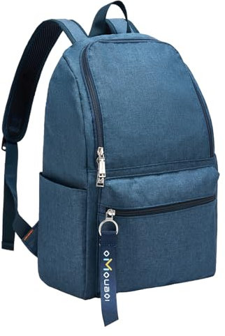 OMOUBOI Petit sac à dos décontracté pour ordinateur portable de 14 pour adolescent, homme et femme, sac à dos léger pour l’école, les voyages, le travail, bleu, Fits up to 14 Laptop