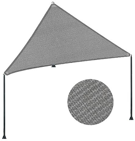 152 x 150 x 200 cm graues Sonnensegel mit gerader Kante, dreieckige Markise im Freien Schatten Tuch Pergola Abdeckung UV-Block-Stoff - maßgeschneidert