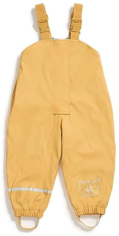 Regenhose für Kinder | mit Fleece gefüttert | Öko-Tex | Winddicht | wasserdicht | elastische Schulterträger | Kinder Matschhose Buddelhose für Jungen und Mädchen