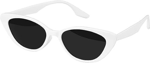 TRIXES Weiße Retro-Katzenaugen-Sonnenbrille – Neuheitsbrille für Damen – Halloween-Accessoire – Vintage-Stil