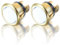 Dreyoo 2 Pack Lighted Doorbell Button Replacement, Easy to Install Wired Doorbell Button Push Door Bell Ringer Kit Round Rim with Lighted Center, White Light (Gold)
