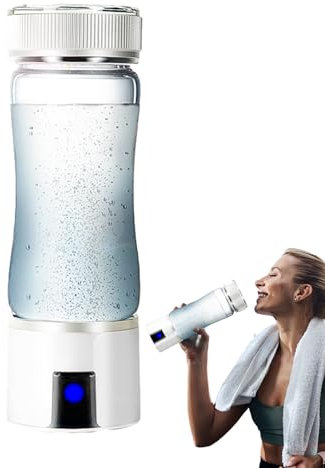 Eteslot Owiean Hydrogen Water Bottle - Hydrogen Rich Water Cup,Portable Quick Electrolysis Hydrogen Water Bottle, Hydrogen Ionizer Water Bottle Generator Glass, 420ML USB Chargeable