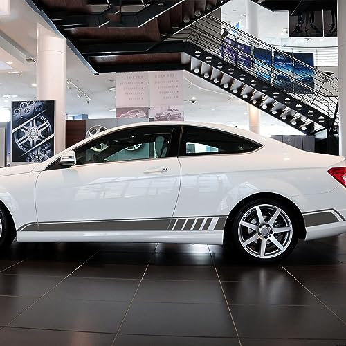 LeLeD Karosserie Kofferraum Dekoration Aufkleber Taille Linien Aufkleber Tür Seitendekor Aufkleber für Mercedes Benz W204 AMG C Class Edition c63 amg,C-Grey