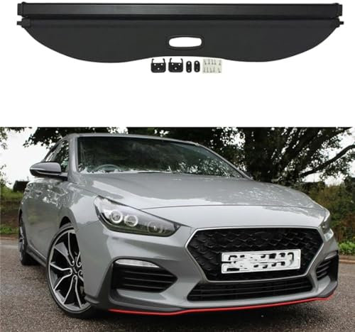LohxA Auto Einziehbare Hintere Gepäckvorhang-Kofferraum-Laderaumabdeckung für Hyundai i30 Hatchback 2009-2019, Spezielle Laderaumabdeckungen