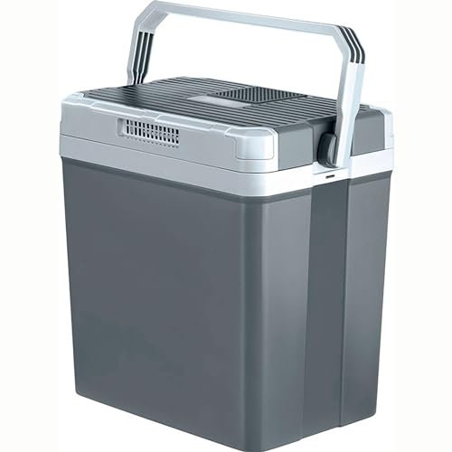 briebe Camp Nevera Portátil Eléctrica 30 litros, Coche, Camping, Viaje, 12V / 220V, Refrigera, Mantiene el Calor, Bajo Consumo, Gris, CF1154