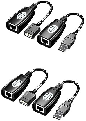 Uonlytech 2pcs Ethernet Usb Adapter Usb Cable Extension Plug and Play Network Extender for Laptop