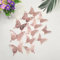 Ueiwffzo 60er 3D Schmetterling Wandaufkleber Metallic Wandtattoo für Wohnzimmer Kinder-Zimmer Mädchen Küche Fenster Möbel Hochzeit Party Deko (Roségold)