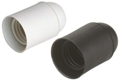Portalámparas E-27 negro, en blister, ideal para iluminación interior y exterior, compatible con bombillas E-27.