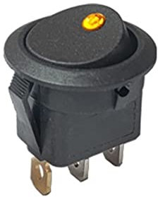 4 pièces tableau de bord de voiture 20mm Mini interrupteur à bascule rond 220V LED 12V IP65 bouton poussoir de bateau illuminé O - interrupteur à bascule marche-arrêt ( Color : 4lights Each 1pc , Size