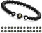Armband Damen mit Buchstaben und Herz - Partnerarmbänder Freundschaftsarmband mit 6mm Naturstein Perlen Personalisierte Geschenke Armband Paare Mädchen bff Schwesterherz Mutter und Tochter (Schwarz-R)