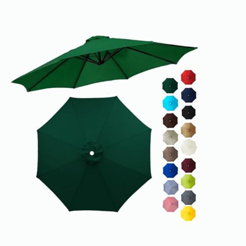 BEEGMA Toldo de Recambio de Sombrilla de 2.0/2.30/2.50/2.70/3.0m Tela para Sombrilla para Patio 6/8 Varillas Exterior Tela Toldo Repuesto (Color : Dark Green, Size : 2.70m/9FT-8Ribs)