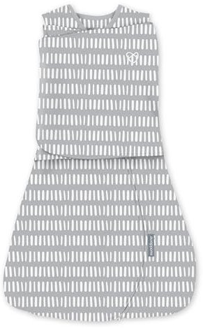 Ingenuity SwaddleMe Arms Free Umwandelbarer Baby Pucksack, Größe 3-6 Monate, 6,4-8,2 kg, Ärmchen gepuckt oder frei, 1,0 TOG - Dashed Lines